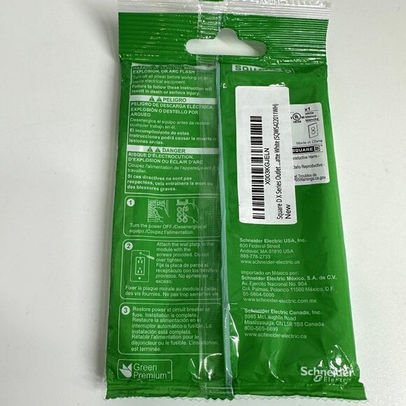 Square D Schneider Electric White Plastic Switch Cover Modern X Series Outlet - Picture 2 of 5